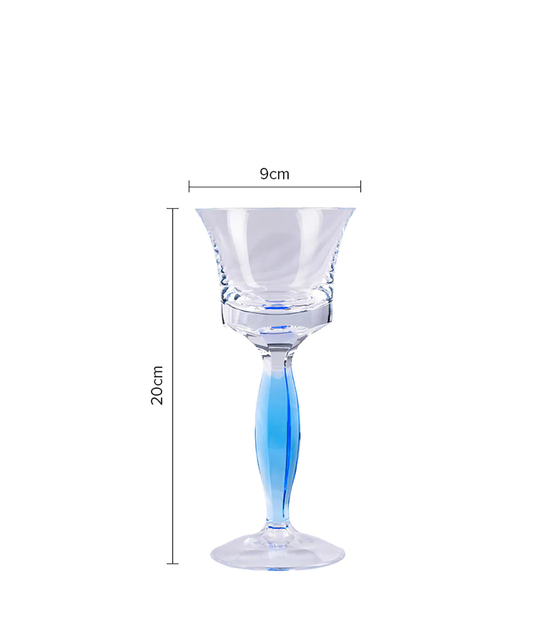 MOSER - Wine Champagne Glass - Sparkly Turquoise Waves.