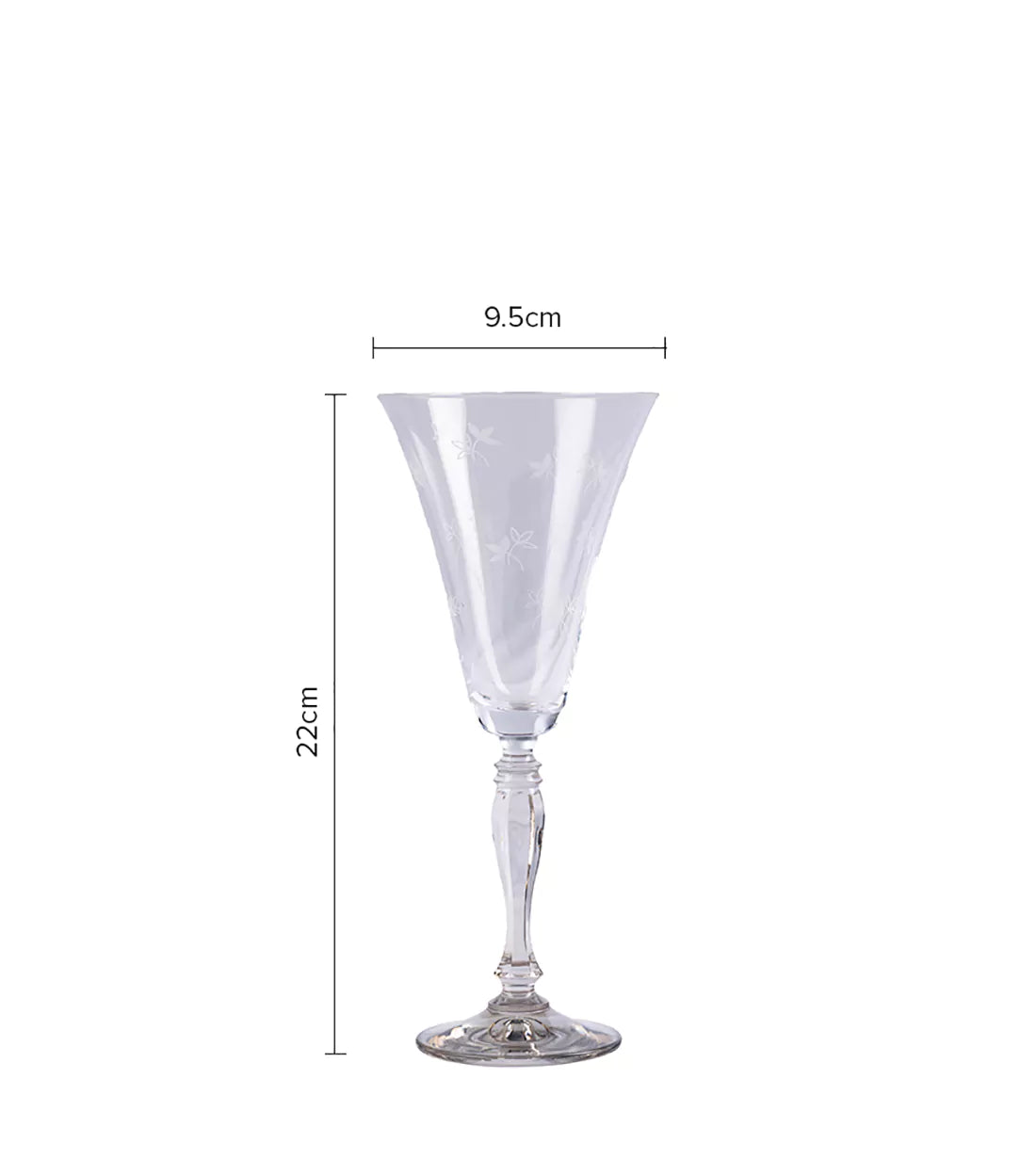 CAESAR CRYSTAL BOHEMIAE- Transparent Flute Wine Glass - Elevate Your Wine Experience with the Elegance of Transparency.