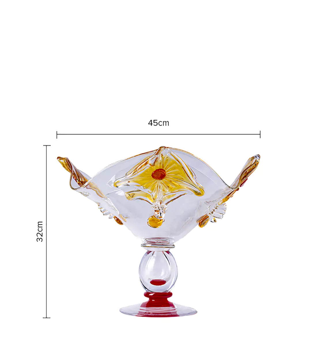 JIRI PACINEK - Amber Fruit Bowl - Mirka Misa- Radiant bowl with an ornate design.