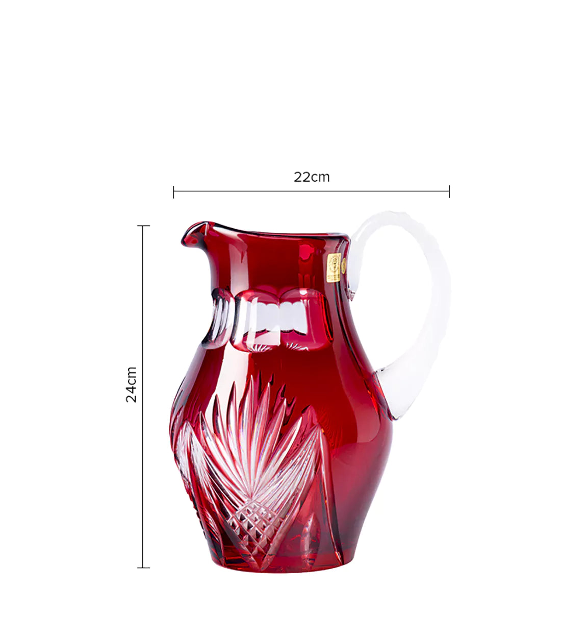 CAESAR CRYSTAL BOHEMIAE - Red Jug Tommy - A crystal-cut ergonomic jug with an alluring design.