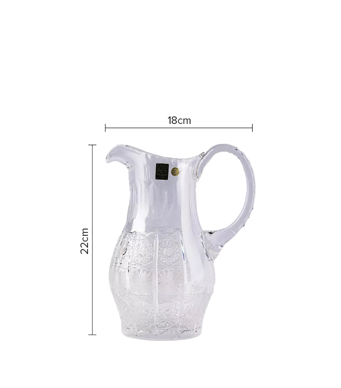 CAESAR CRYSTAL BOHEMIAE - Crystal white Jug - Stunning and Functional Cutwork Jug.