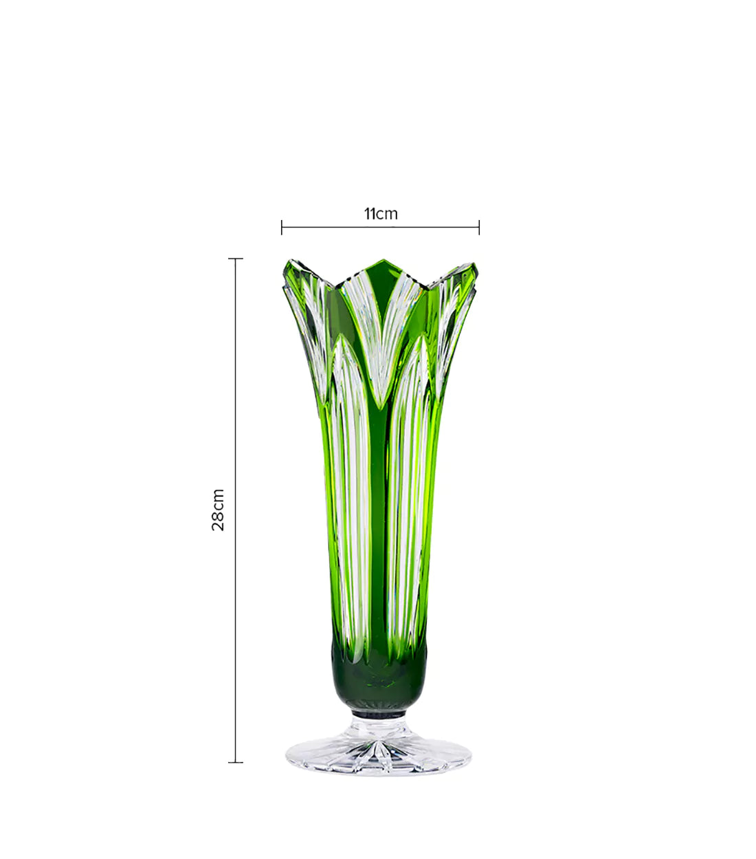 CAESAR CRYSTAL BOHEMIAE - Lotus Green Vase- A bold statement of impeccable taste and timeless beauty.