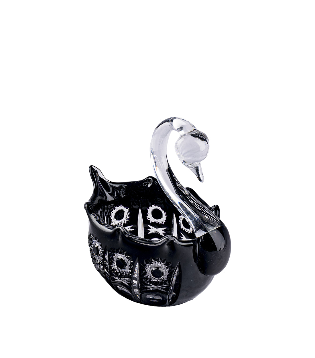 CAESAR CRYSTAL BOHEMIAE - Lalaland's Black Beauty - Swan Shaped Meticulously Crafted Figurine