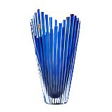 CAESAR CRYSTAL BOHEMIAE - Cobalt Blue Vase - Art Glassware Mikado Cut Cased Vase from Czech Republic