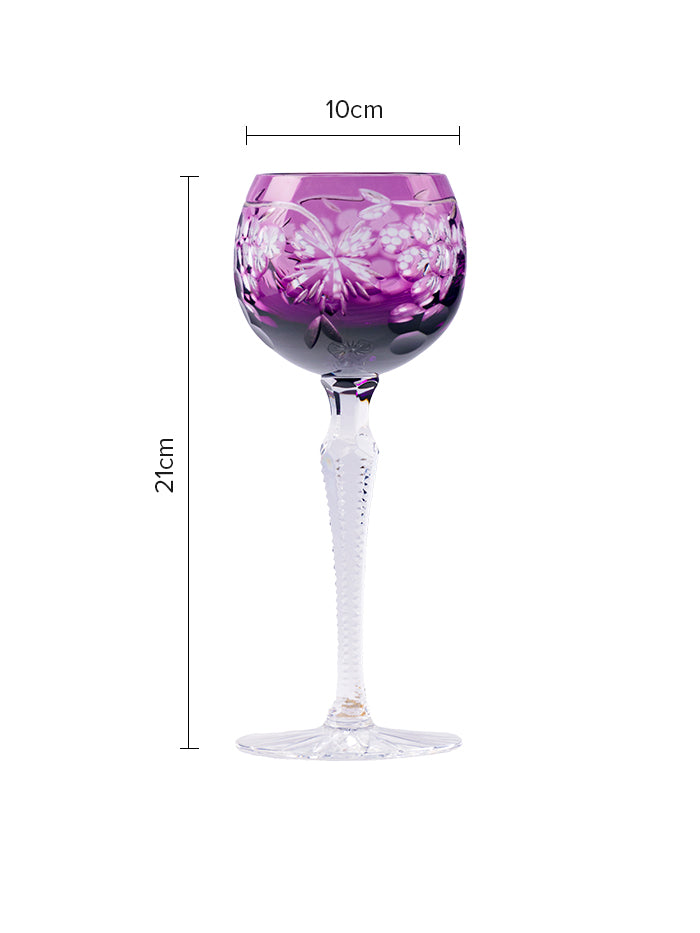 CAESAR CRYSTAL BOHEMIAE- Wine Glass - Delicately Designed Wine Glass with a Stunning Purple Shade.