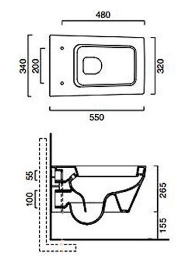 CATALANO _ 1VSST00 - Star Wall Hung WC with Soft Close Seat Cover and Fixing Kit.