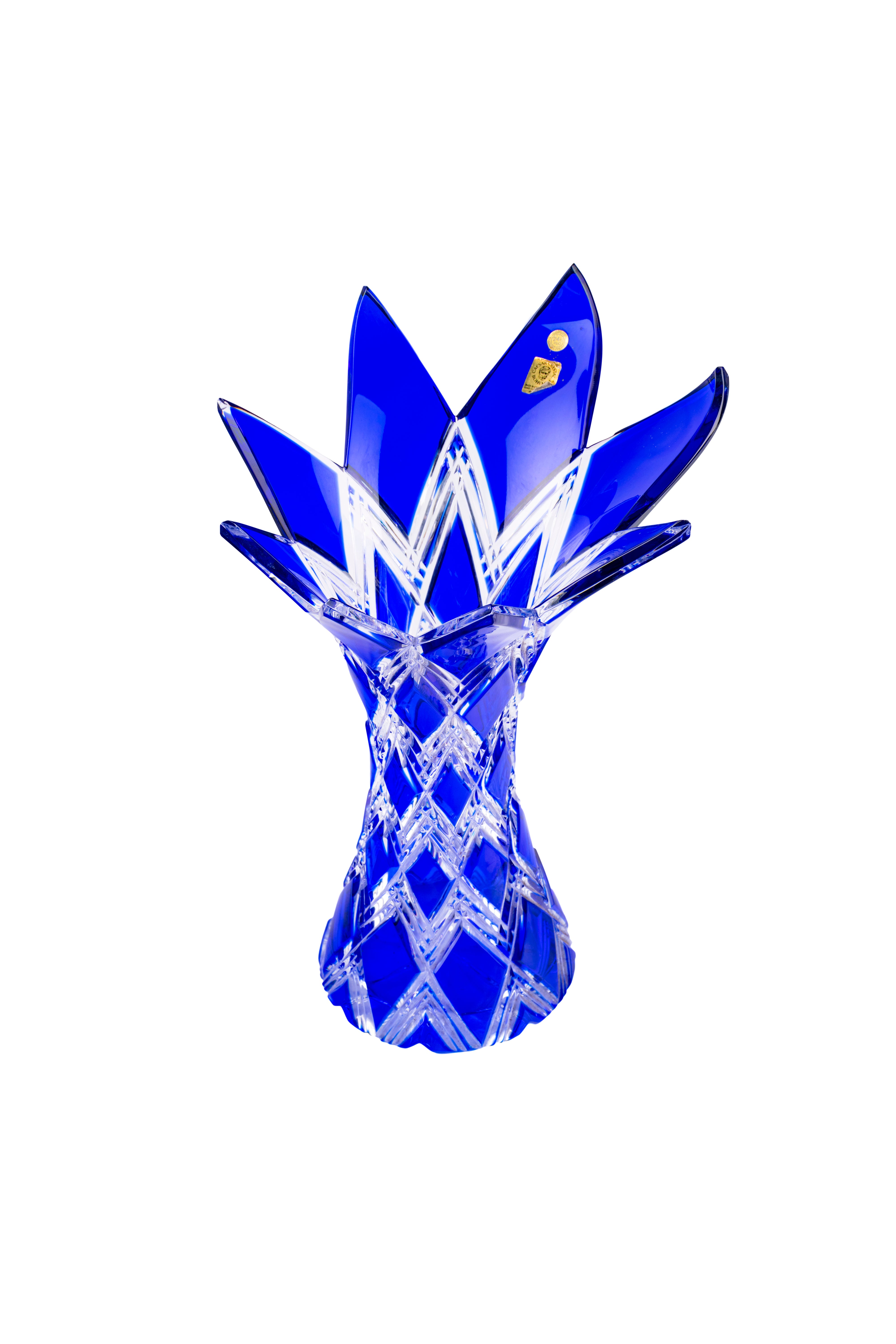 CAESAR CRYSTAL BOHEMIAE - Blue Roman Vase - Starry Night Wonder