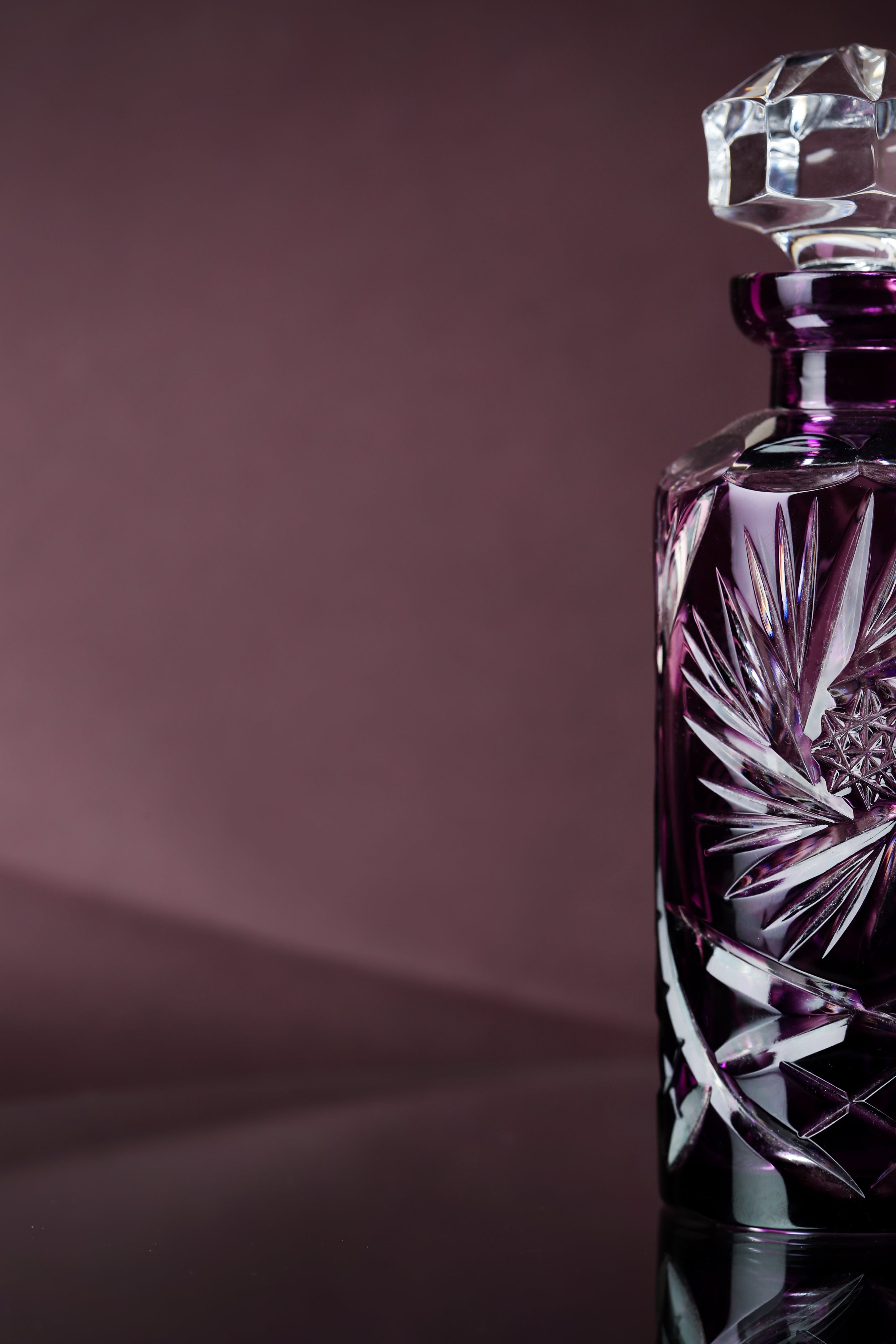 CAESAR CRYSTAL BOHEMIAE - Periwinkle Touch – Pretty & Perfect Refillable Perfume Glass Bottle.