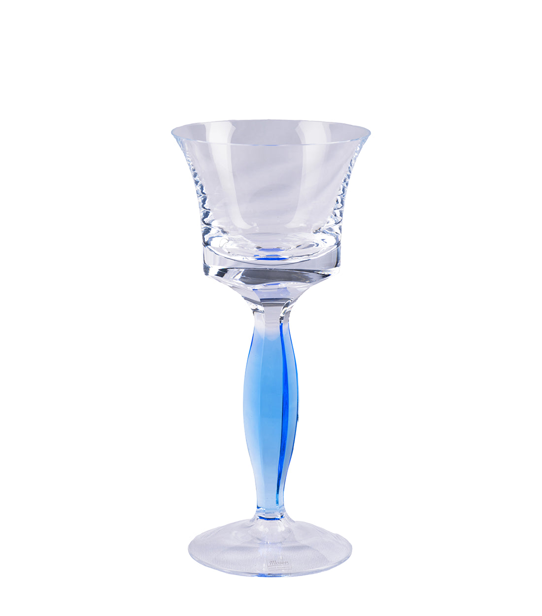MOSER - Wine Champagne Glass - Sparkly Turquoise Waves.