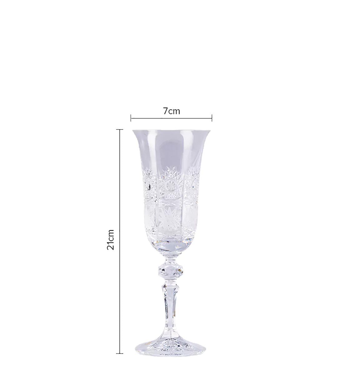 CAESAR CRYSTAL BOHEMIAE - Champagne Flute Laura - High-Quality Crystal Handmade Glass