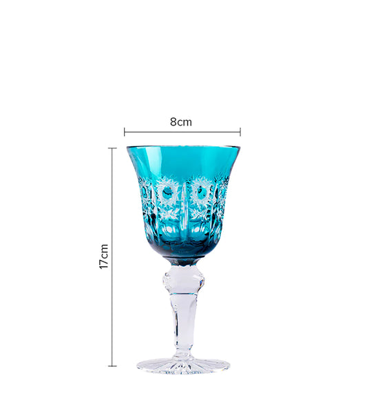 Caesar Crystal Bohemiae- Aqua Blue Cut Glass