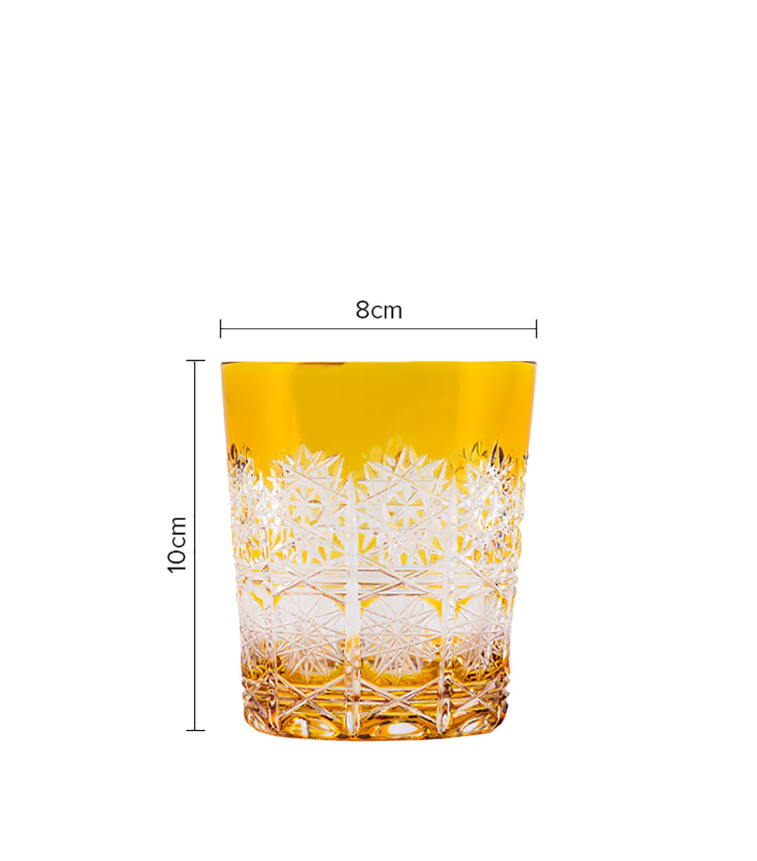 CAESAR CRYSTAL BOHEMIAE - Caramel Brown Whiskey Glasses - Handcrafted Designer Glass with a Detailed Pattern.