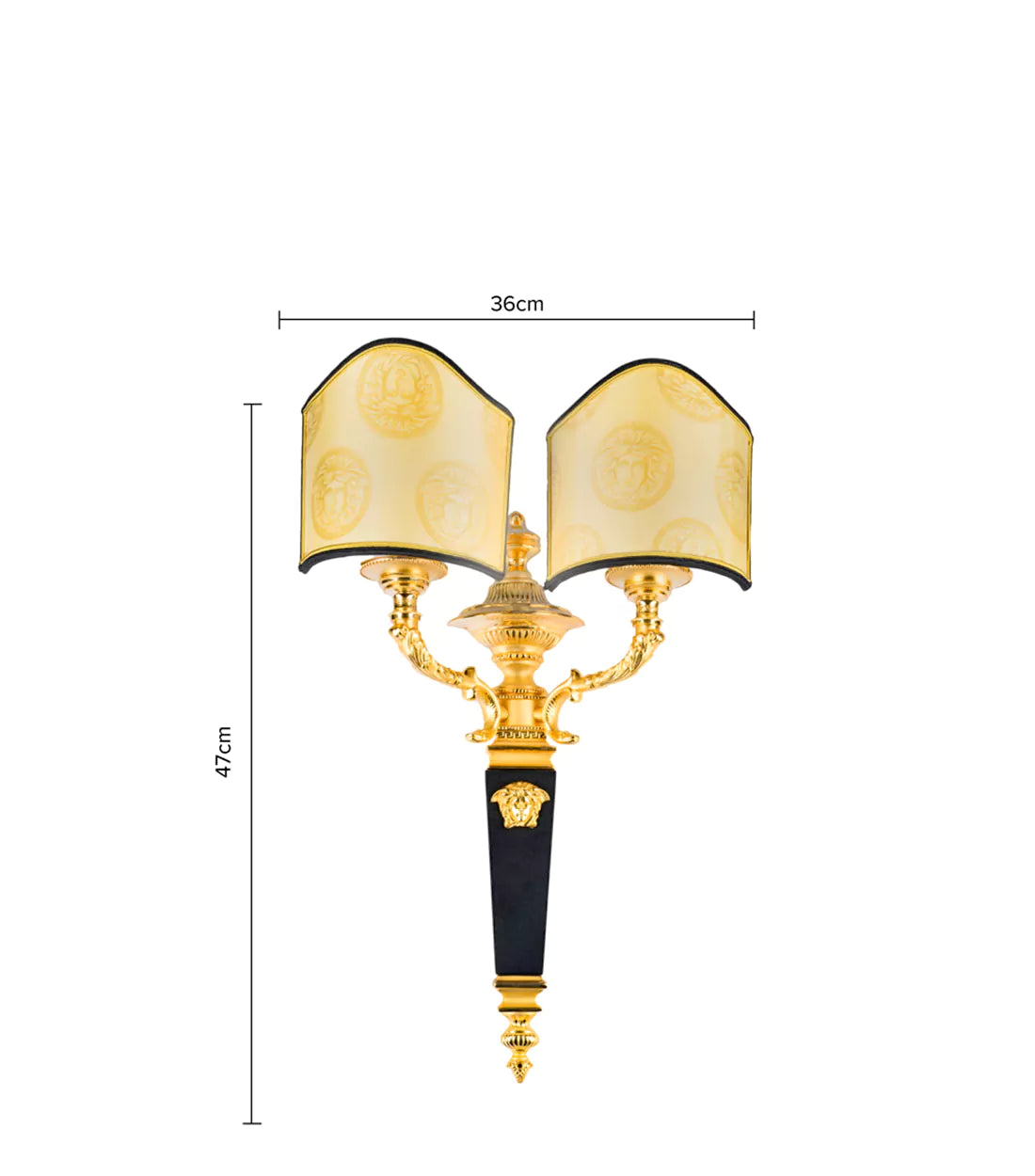 VERSACE - Lampshade – Silk, Gold Medusa Décor, Black rim.