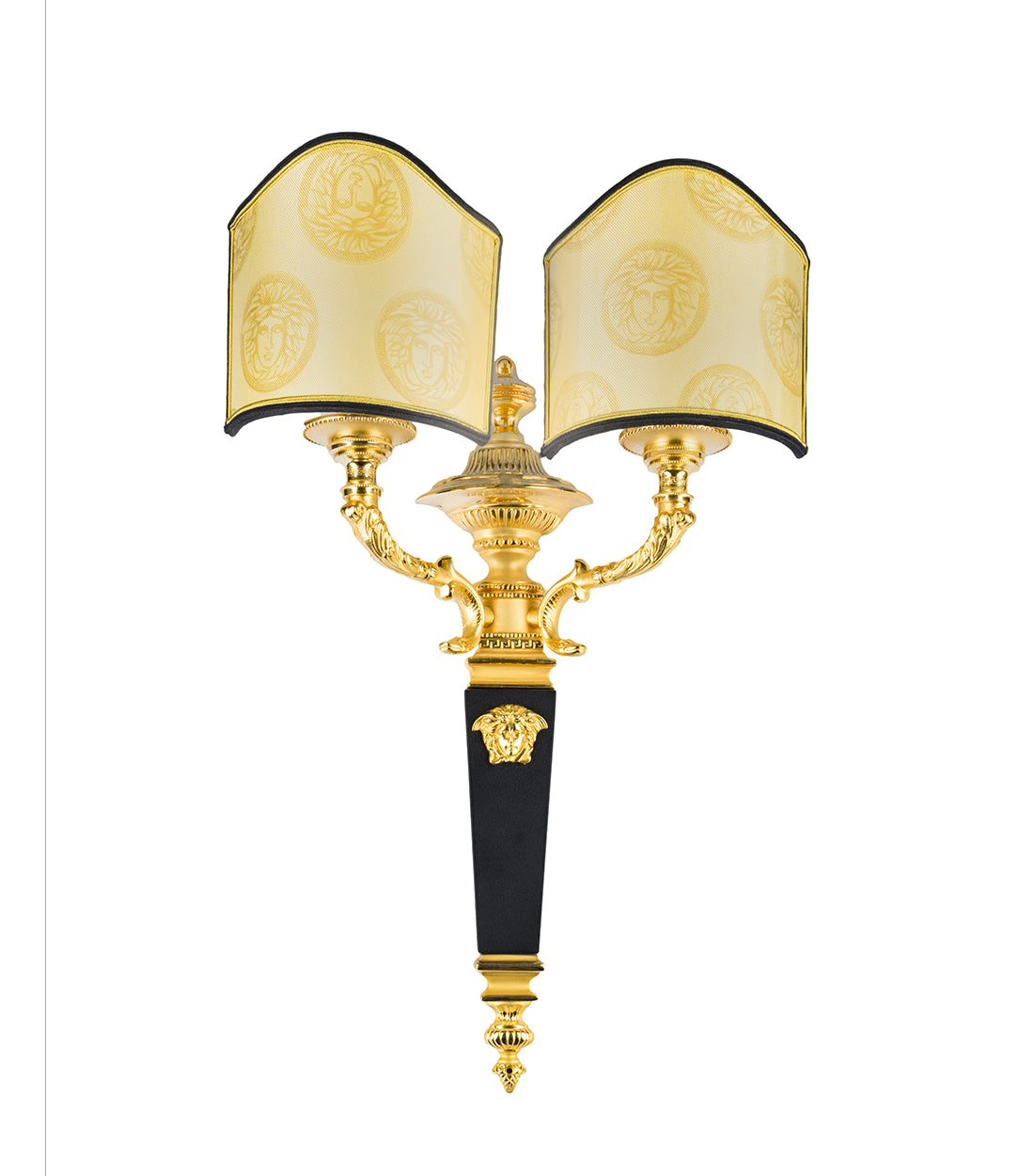 VERSACE - Lampshade – Silk, Gold Medusa Décor, Black rim.