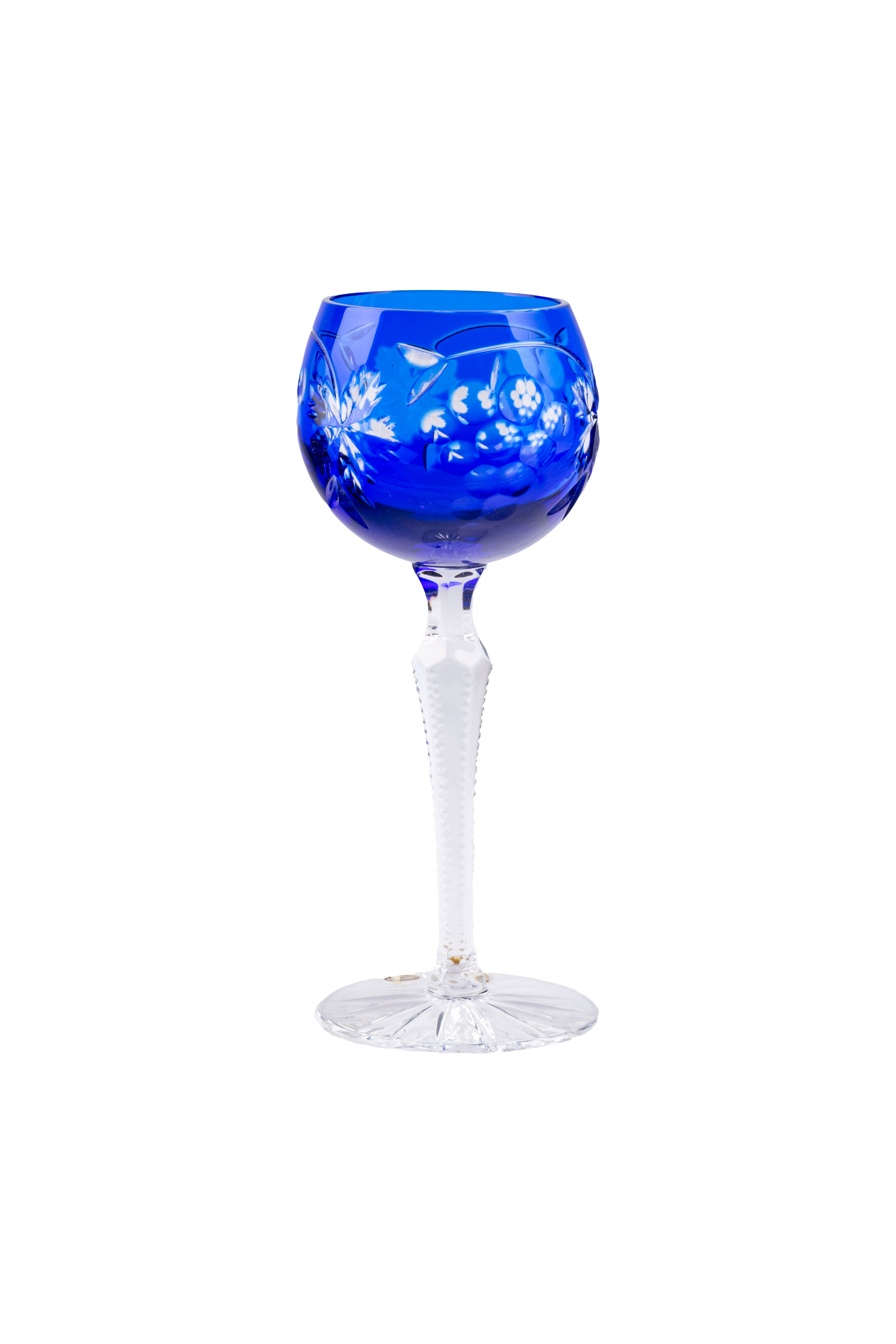 CAESAR CRYSTAL BOHEMIAE - Midnight Bloom crystal cut glass- Handcrafted crystal glass with intricate patterns.