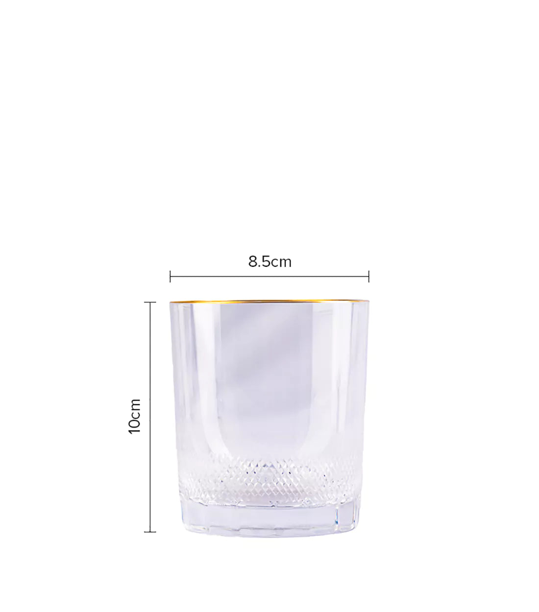 MOSER - Embezzled Flare - King Style Whiskey Glass with Golden Rim.