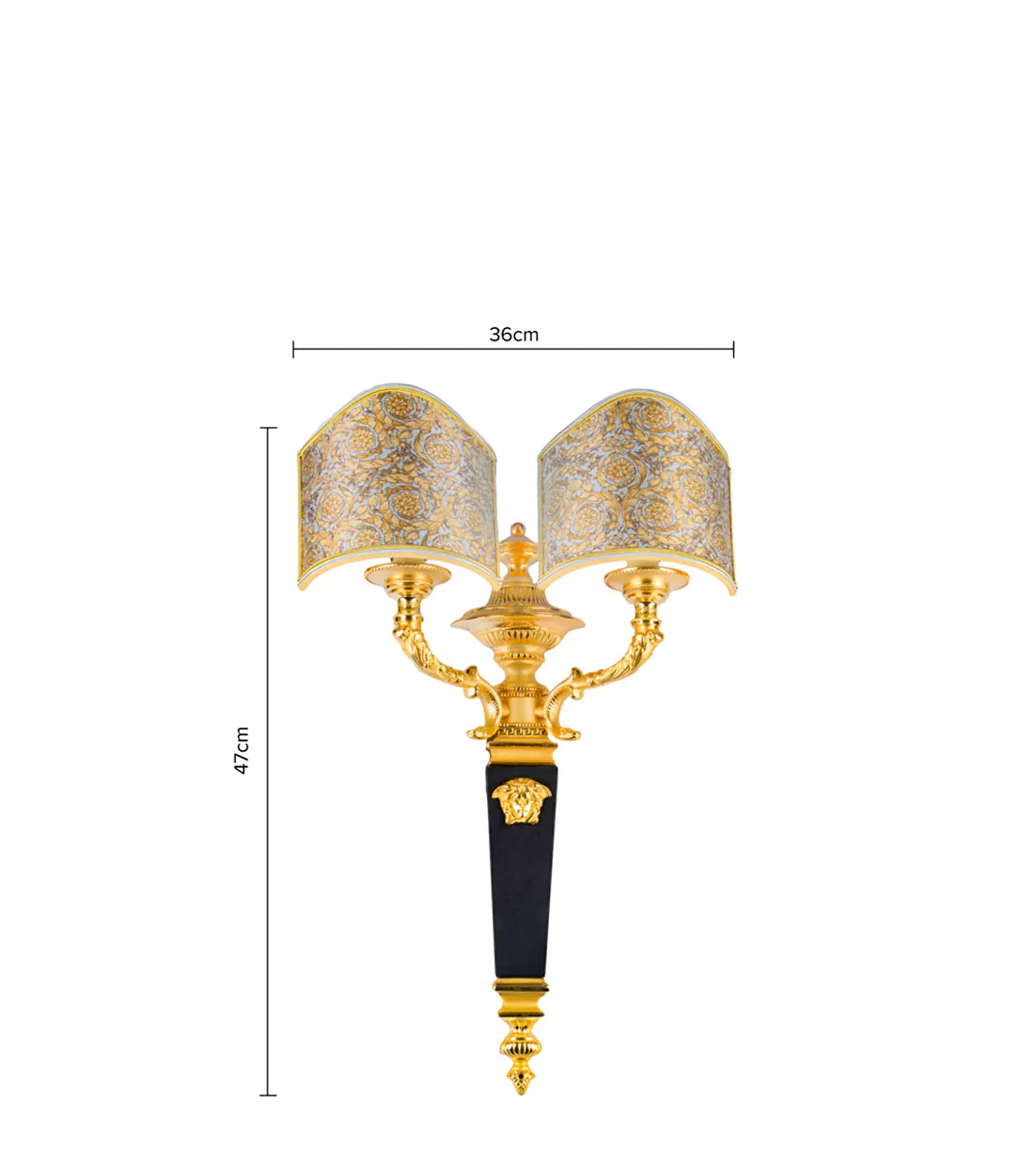 VERSACE -  Lampshade – Silk, barrio chino décor, golden background