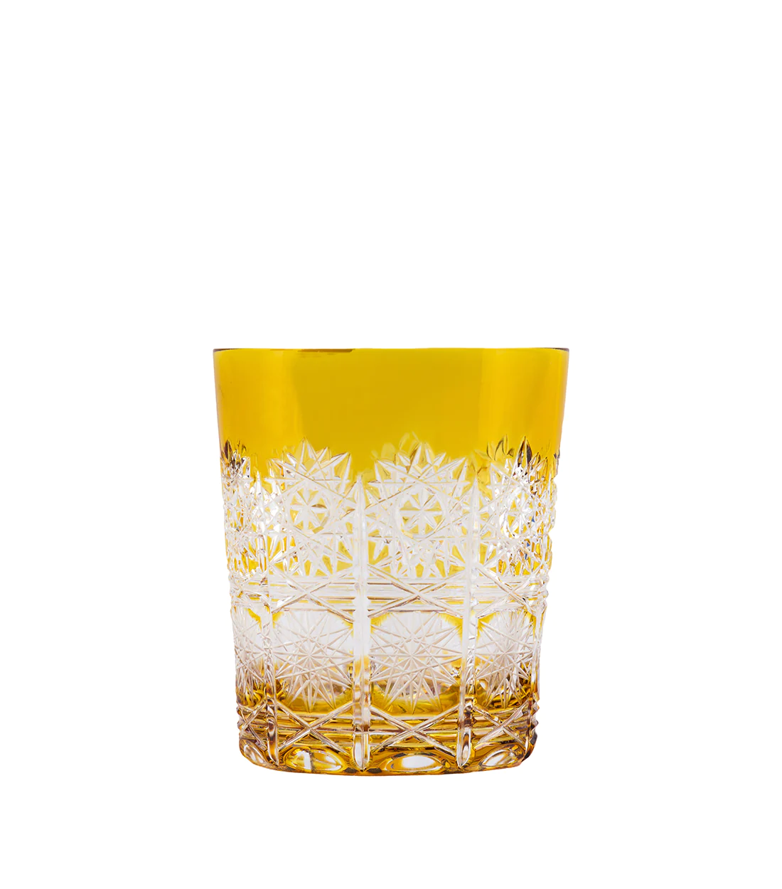 CAESAR CRYSTAL BOHEMIAE - Caramel Brown Whiskey Glasses - Handcrafted Designer Glass with a Detailed Pattern.