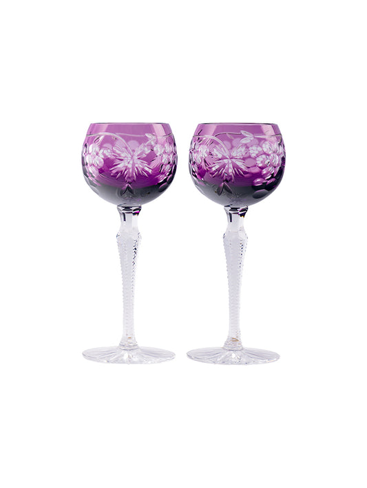 CAESAR CRYSTAL BOHEMIAE- Wine Glass - Delicately Designed Wine Glass with a Stunning Purple Shade.