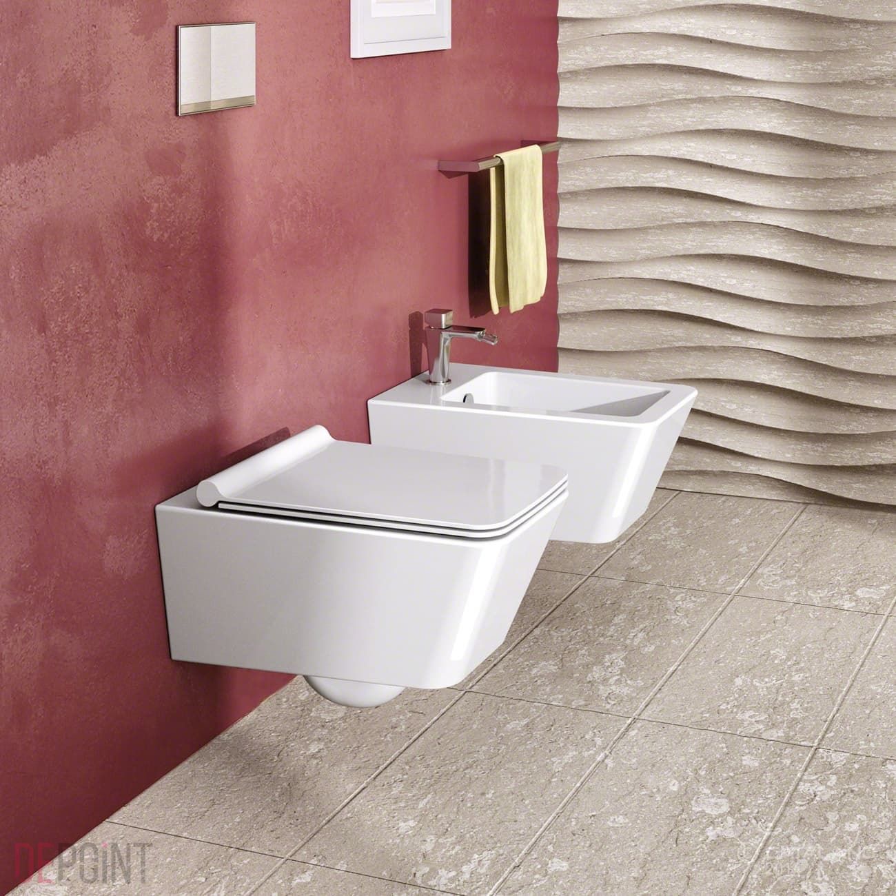 CATALANO _ 1VSPN00 - Proiezioni 56 Wall Hung WC with Soft Close Seat Cover and Fixing Kit.