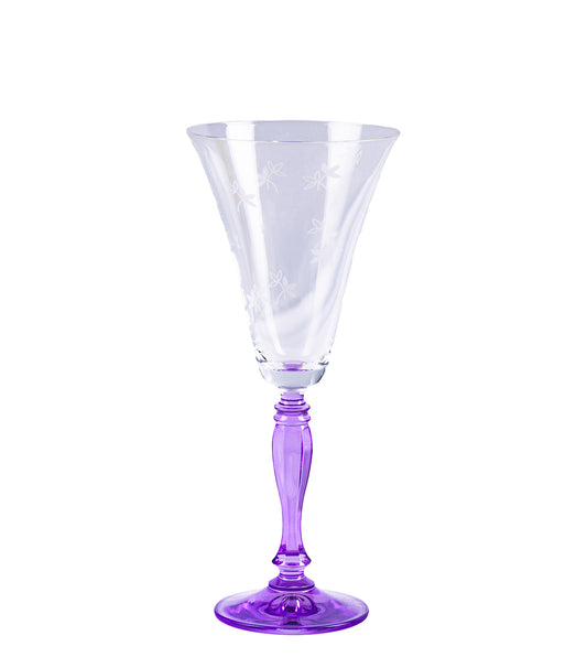 CAESAR CRYSTAL BOHEMIAE- Bell Shaped Purple Crystal cut Glass