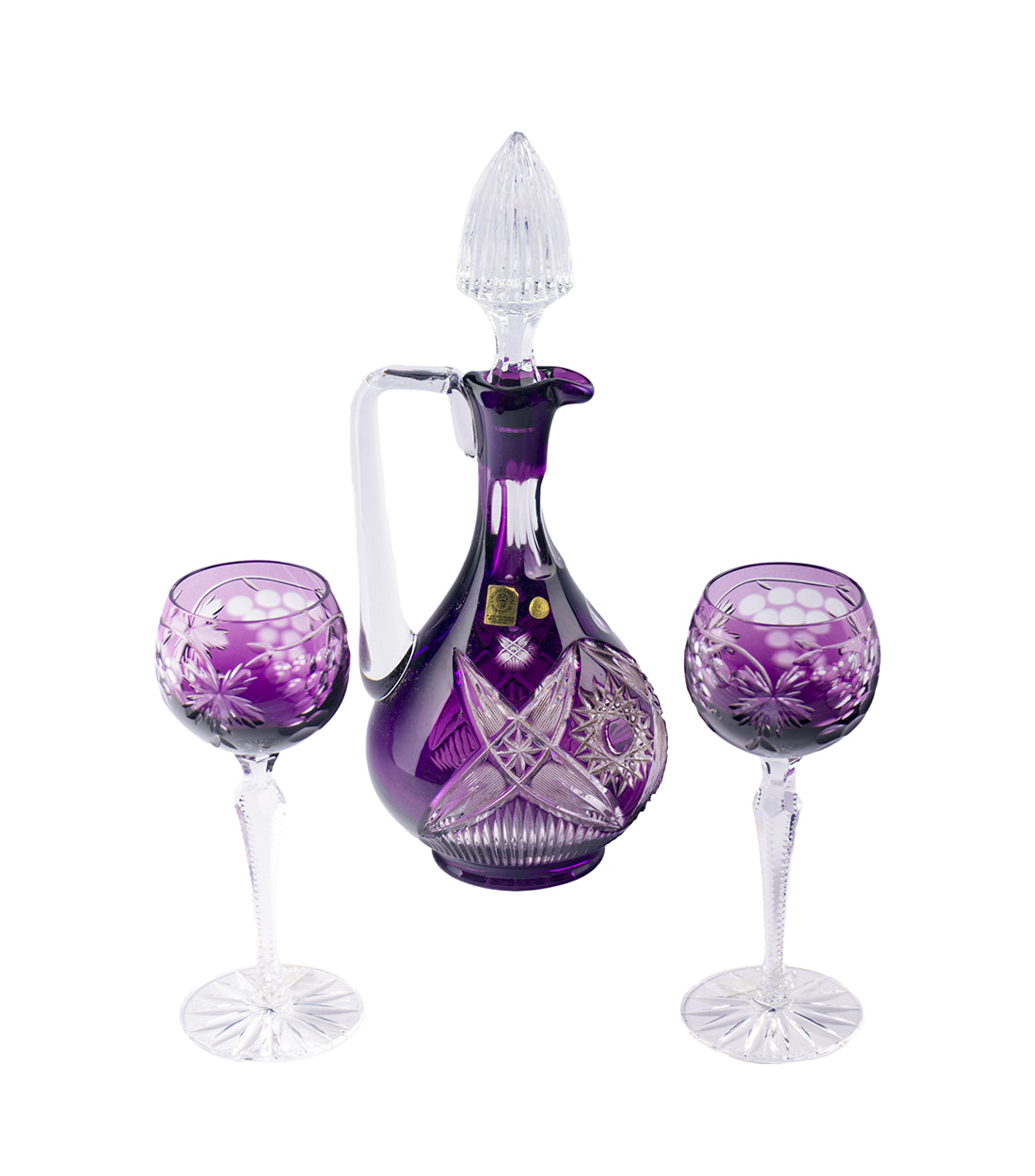 Caesar Crystal Bohemiae Purple Tumbler With Glasses - Transform Your Wine Experience Into a Journey Of Taste, Style, And Indulgence