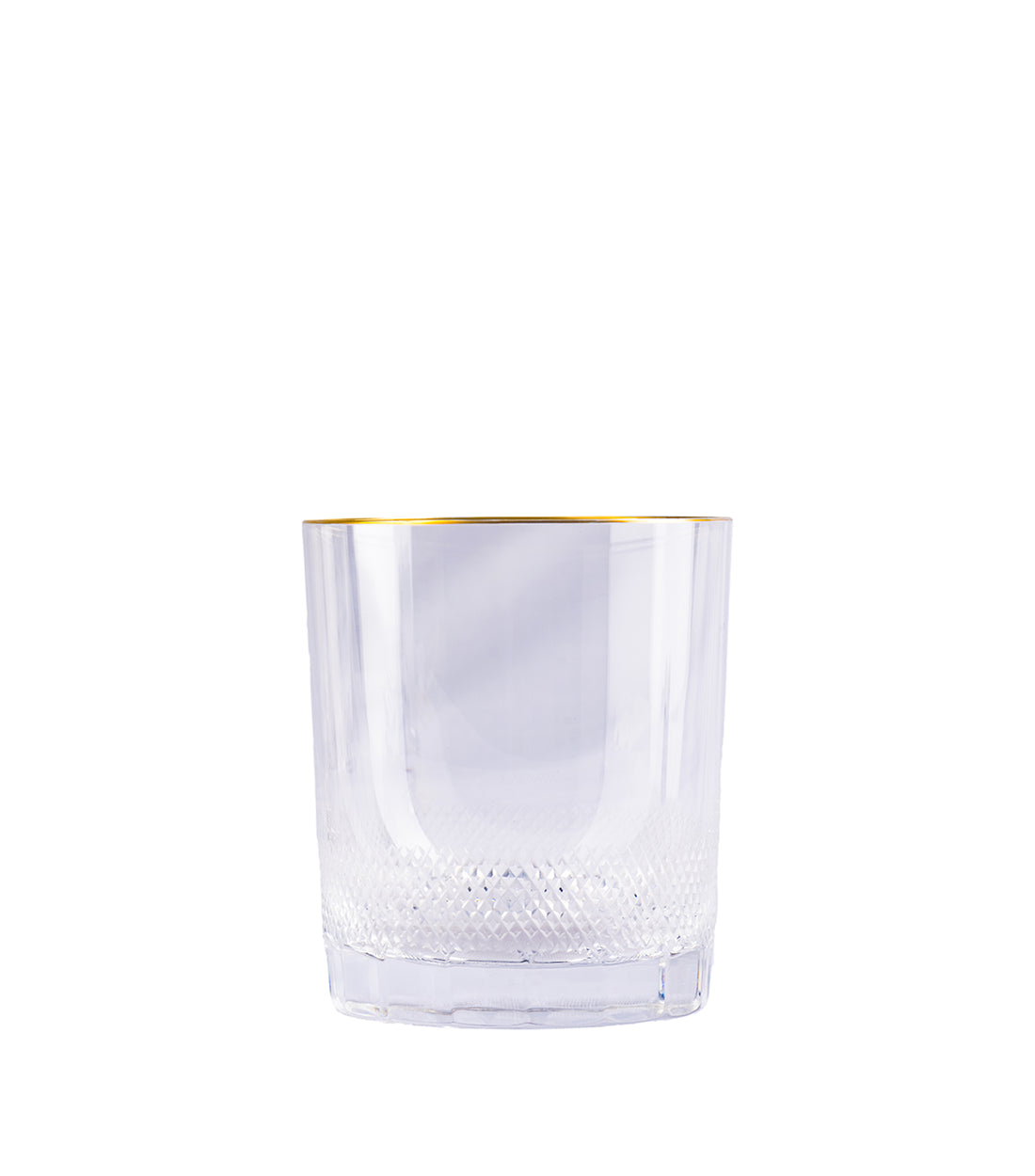 MOSER - Embezzled Flare - King Style Whiskey Glass with Golden Rim.