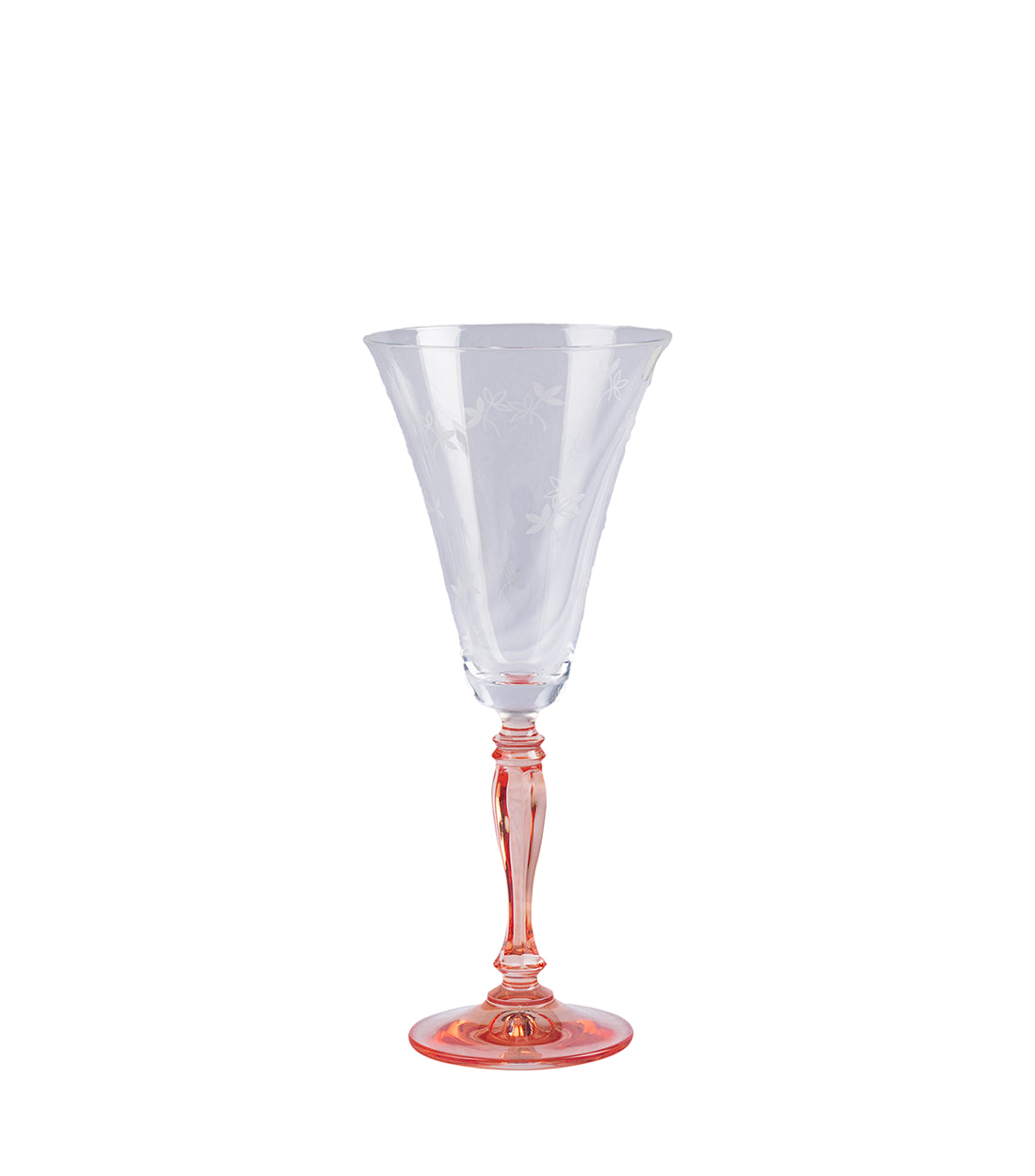 CAESAR CRYSTAL BOHEMIAE - Bell Shaped Crystal Cut Glass in Orange Color - Bespoke Cocktail Glass with Fine Detailing.