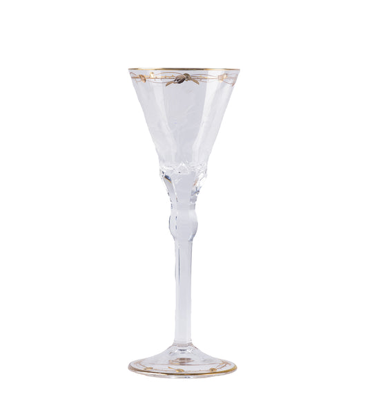 MOSER - Paula Champagne Glass- A Rose Gem on a Well Laid Table.