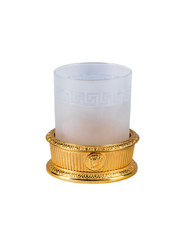VERSACE - Gold Plated Beaker Holder - A Timeless Statement of Elegance and Functionality.