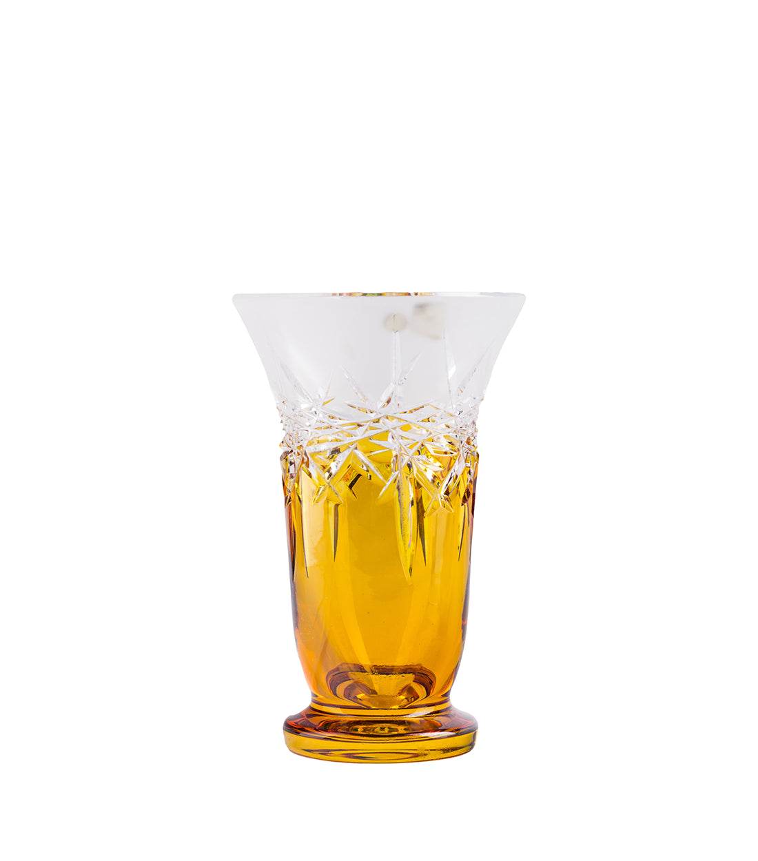 CAESAR CRYSTAL BOHEMIAE - Caramel Vase - Handblown Glass Vase for Floral Arrangements.