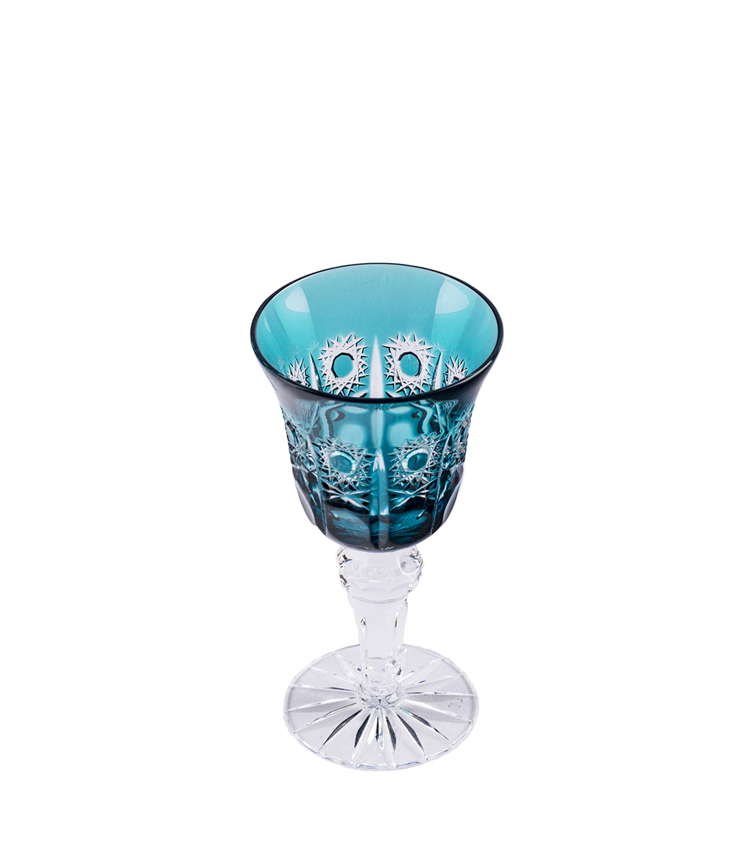 CAESAR CRYSTAL BOHEMIAE - Aqua Blue Cut Glass - Cocktail Glass with a Splash of Sophistication.