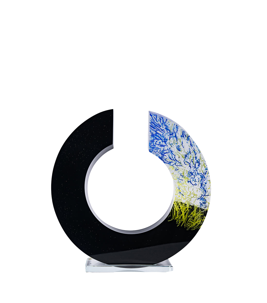 PRECIOSA- Blue and Black Custom-made Showpiece - An abstract work of art to lift the mood of any room